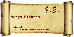 Varga Elektra névjegykártya